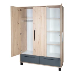 Kinder roba Baby-Kleiderschrank ARTESANA braun/ grau