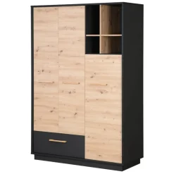 Kinder roba Kinder-Drehtürenschrank LENN anthrazit/ braun