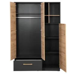 Kinder roba Kinder-Drehtürenschrank LENN anthrazit/ braun