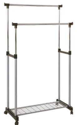 Rollgarderobe 95 x 95-170 x 43 cm Metall chromfarbig