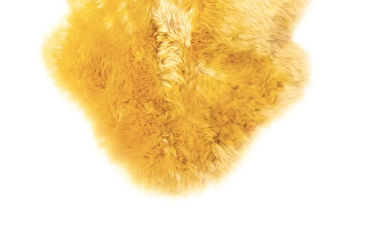 Schaffell UNIKAT OAKLAND I 60 x 85 cm currygelb