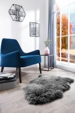 Schaffell UNIKAT OAKLAND I 60 x 85 cm schwarz