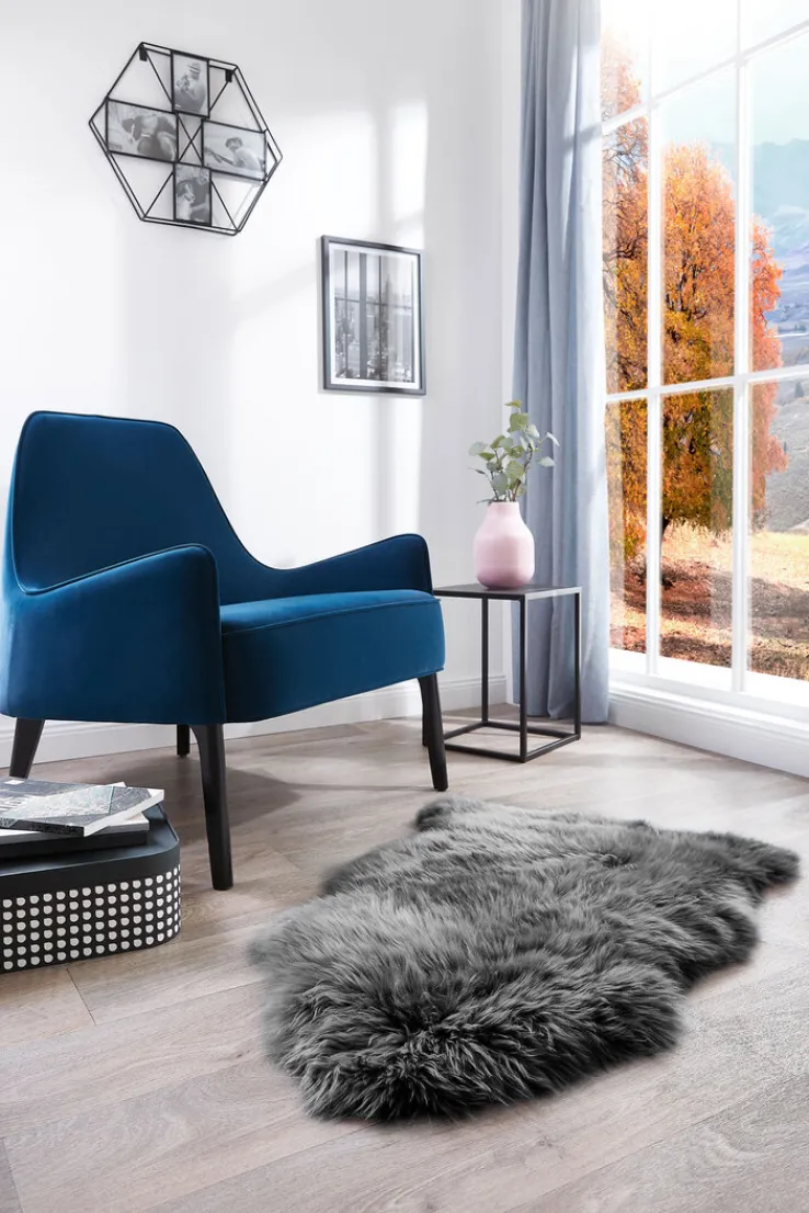 Schaffell UNIKAT OAKLAND I 60 x 85 cm schwarz