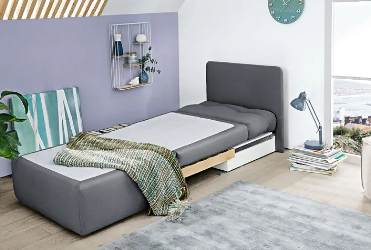 QUARTIER Schlafsessel TUNA 85 x 82 cm Stoffbezug dunkelgrau