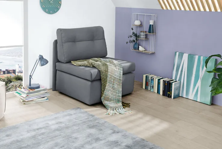 QUARTIER Schlafsessel TUNA 85 x 82 cm Stoffbezug dunkelgrau