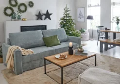 QUARTIER Schlafsofa CHARLTON mintgrün-grau