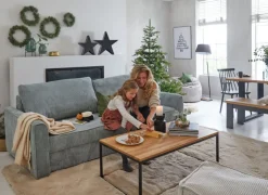 QUARTIER Schlafsofa CHARLTON mintgrün-grau