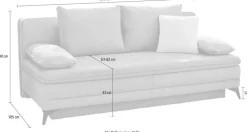 QUARTIER Schlafsofa LENJA 202 x 105 x 90 cm beige