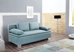 QUARTIER Schlafsofa PAUL 85 x 202 cm Stoffbezug türkis
