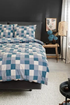 SCHÖNER-WOHNEN-Kollektion SCHÖNER WOHNEN-Kollektion Flanell-Bettwäsche CUBIC 155 x 220 cm petrol