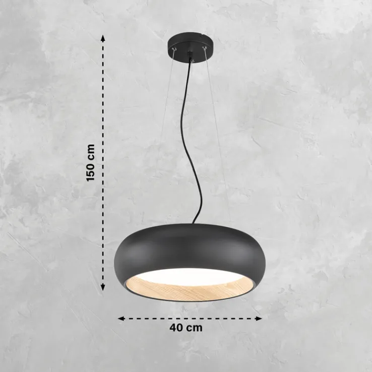 SCHÖNER-WOHNEN-Kollektion SCHÖNER WOHNEN-Kollektion LED Pendelleuchte WOOD 40 cm schwarz