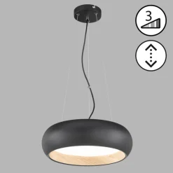 SCHÖNER-WOHNEN-Kollektion SCHÖNER WOHNEN-Kollektion LED Pendelleuchte WOOD 40 cm schwarz