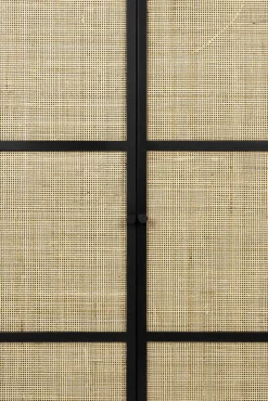 QUARTIER Schrank JOANNA 70 x 145 cm Rattangeflecht/schwarz