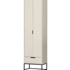 Schrank SILAS 60 x 210 cm Kiefer massiv im Farbton Staub