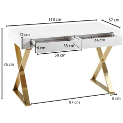 Schreibtisch 118 x 57 cm weiß