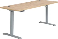 Schreibtisch CLYDE 160 x 77 cm Mauvella-Oak-Dekor/silberfarbig matt