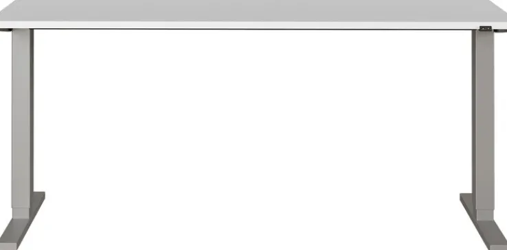 Schreibtisch ISORNO 160 x 80 cm Lichtgrau/ silberfarbig