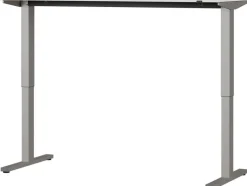 Schreibtisch ISORNO 160 x 80 cm Lichtgrau/ silberfarbig