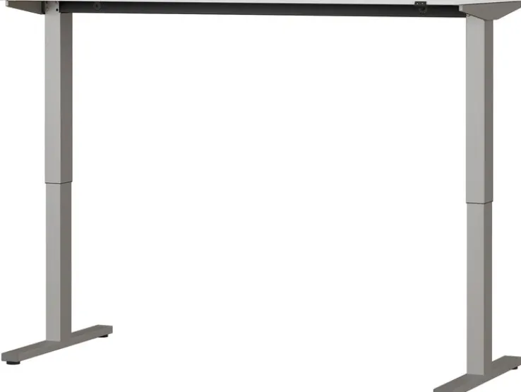 Schreibtisch ISORNO 160 x 80 cm Lichtgrau/ silberfarbig