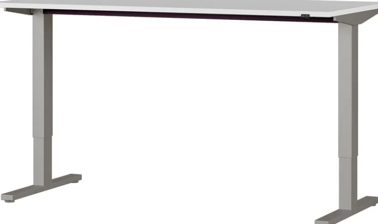 Schreibtisch ISORNO 160 x 80 cm Lichtgrau/ silberfarbig