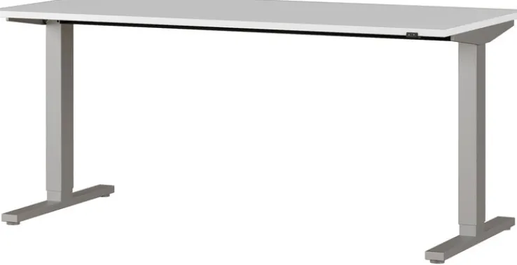 Schreibtisch ISORNO 160 x 80 cm Lichtgrau/ silberfarbig