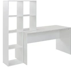 Schreibtisch mit Regal 170 x 144 cm Weiß