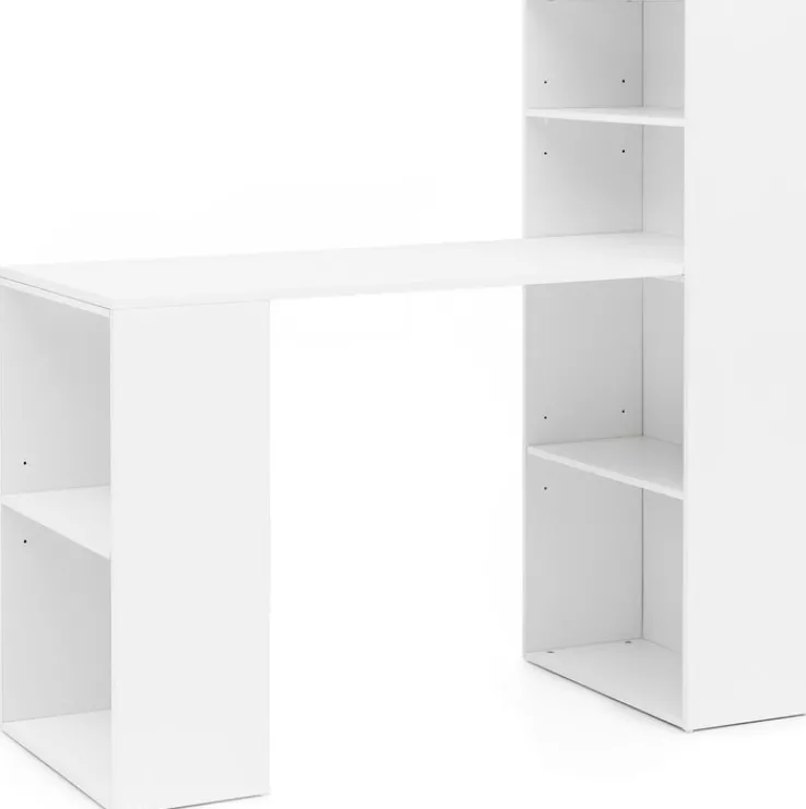 Schreibtisch mit Regal 120 x 120 cm weiss