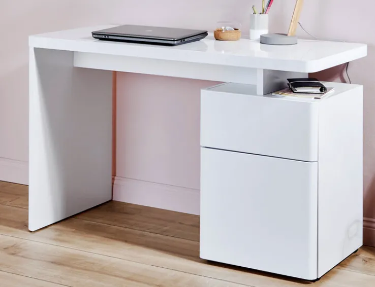 Schreibtisch Weiß Hochglanz ca. 120 x 76 x 55 cm