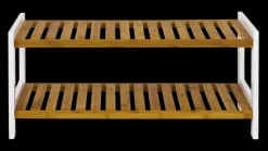 Schuhregal 70 x 34 cm natur/weiß