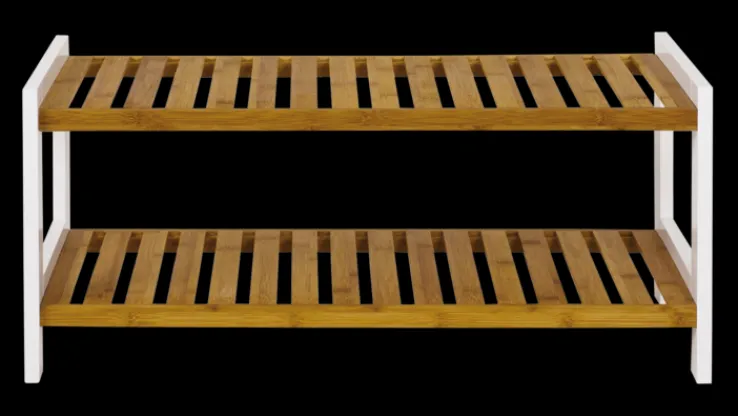 Schuhregal 70 x 34 cm natur/weiß