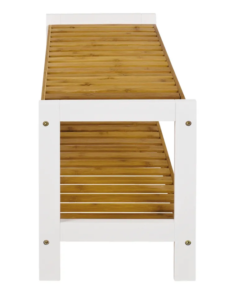 Schuhregal 70 x 34 cm natur/weiß