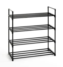 Schuhregal 65 x 74 cm Schwarz Metall