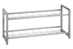 Schuhregal 80 x 38 x 30 cm Metall silber