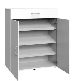 QUARTIER Schuhschrank 80 x 64 x 40 cm Holznachbildung weiß