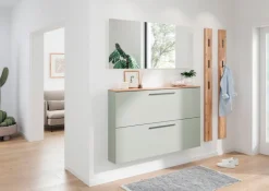 Schuhschrank AMECA 140 x 83 x 18 cm taupegrün/braun