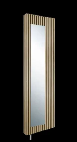 Schuhschrank BILLY Metall/Kunststoff 186 x 47 x 12 cm Lamellenoptik Artisan Braun/Schwarz/Transparent