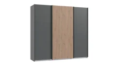 Schwebetürenschrank ALASKA 250 x 216 cm grau/ braun