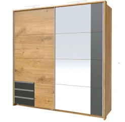 QUARTIER Schwebetürenschrank EMDEN 180 x 198 cm braun/ grau