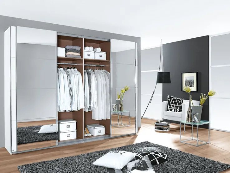 QUARTIER Schwebetürenschrank PANORAMA 316 x 230 cm weiß