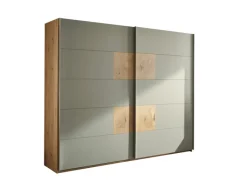 QUARTIER Schwebetürenschrank SIMADA braun/ grün