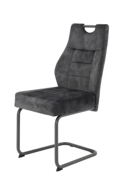 Schwingstuhl LINDA 2er Set Stoff vintage velvet anthrazit