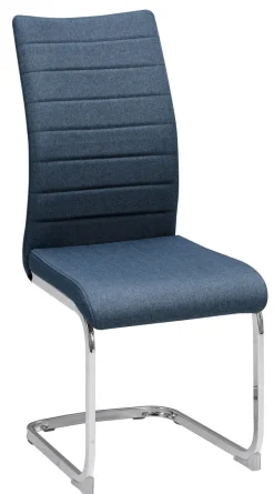 QUARTIER Schwingstuhl MARC 4er Set blau/chromfarbig