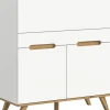 QUARTIER Sekretär SCANDI 110x118 cm Weiß Braun Nox Oak Nachbildung
