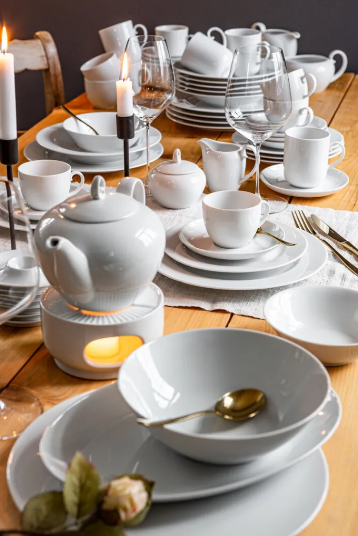 Seltmann Weiden Frühstücksteller RONDO LIANE 6er Set weiß