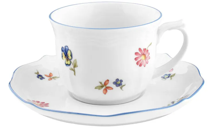 Seltmann Weiden Kaffeeservice SONATE NOSTALGIE 18-teilig Weiß mit Streublumendekor