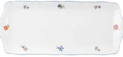 Seltmann Weiden Kuchenplatte SONATE NOSTALGIE 34 x 15 cm Weiß mit Streublumendekor