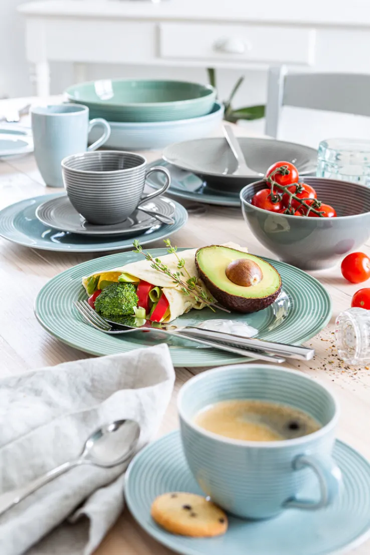 Seltmann Weiden Milchkaffee-Tasse BEAT COLOR GLAZE 6er Set arktisblau