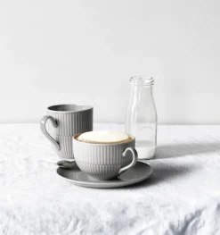 Seltmann Weiden Milchkaffeetasse AMINA 6er Set Porzellan silbergrau