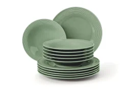 Seltmann Weiden Tafelservice BEAT COLOR GLAZE 12-teilig salbeigrün