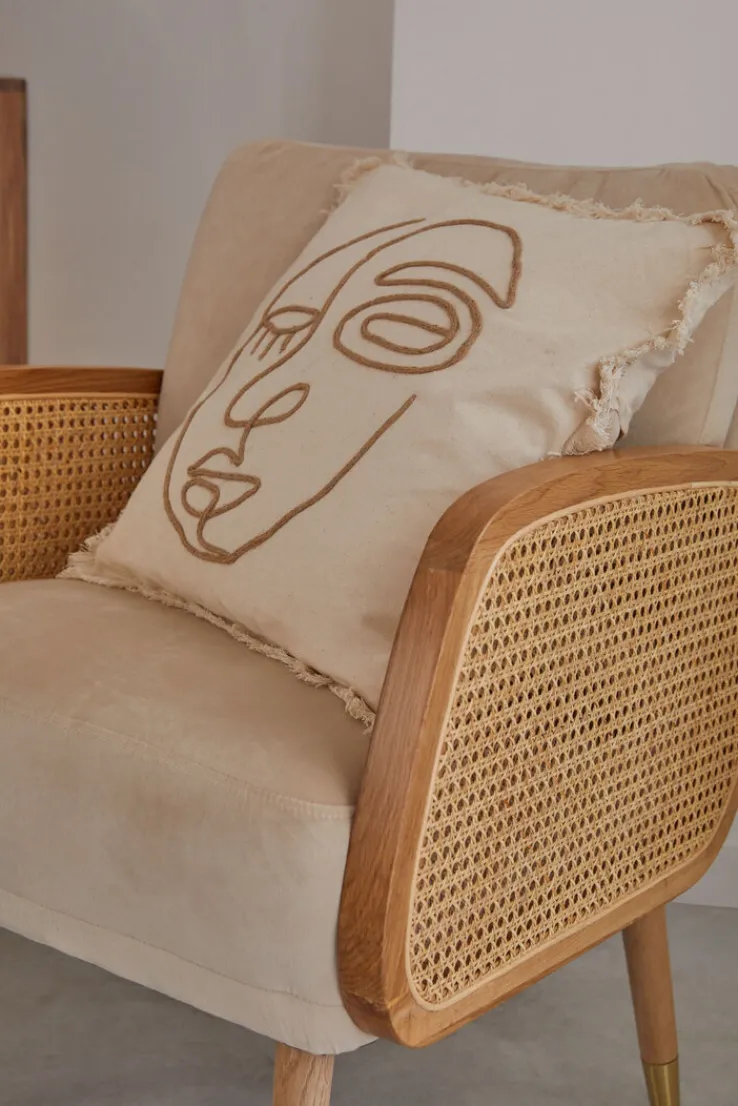 QUARTIER Sessel GLORIA Rattan Natur /weiß